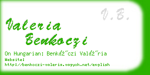 valeria benkoczi business card